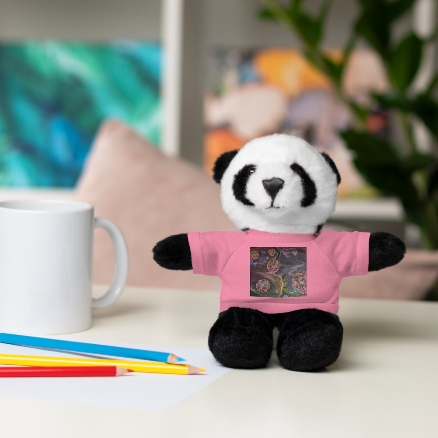 pink space bubbles Stuffed Animals with Tee