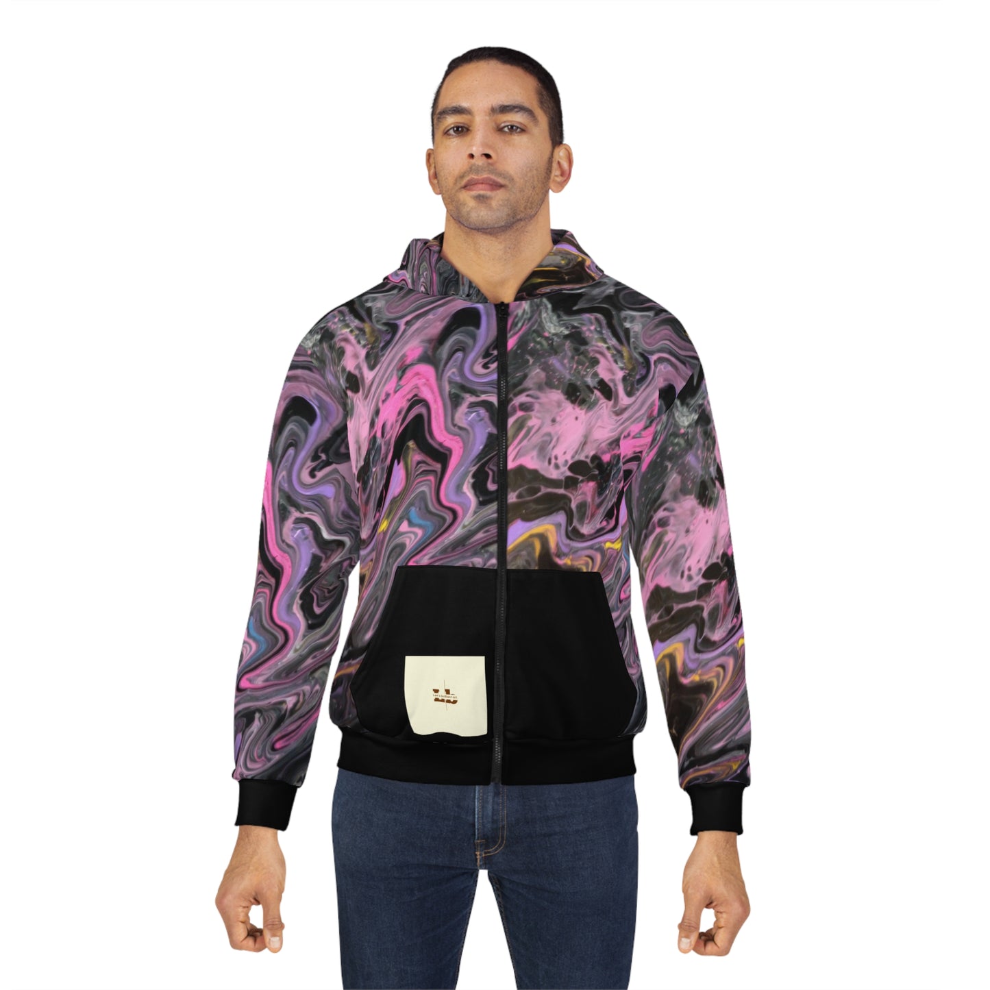 glazed pink Unisex Zip Hoodie (AOP)