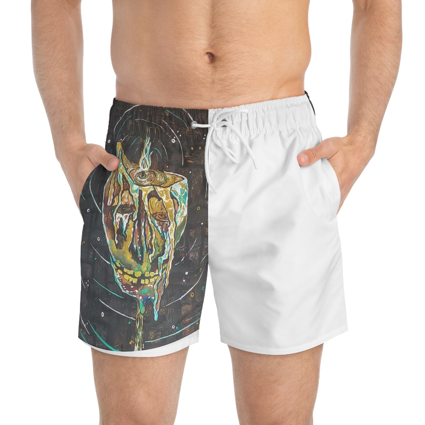 Skull candle tiki torch Swim Trunks (AOP)