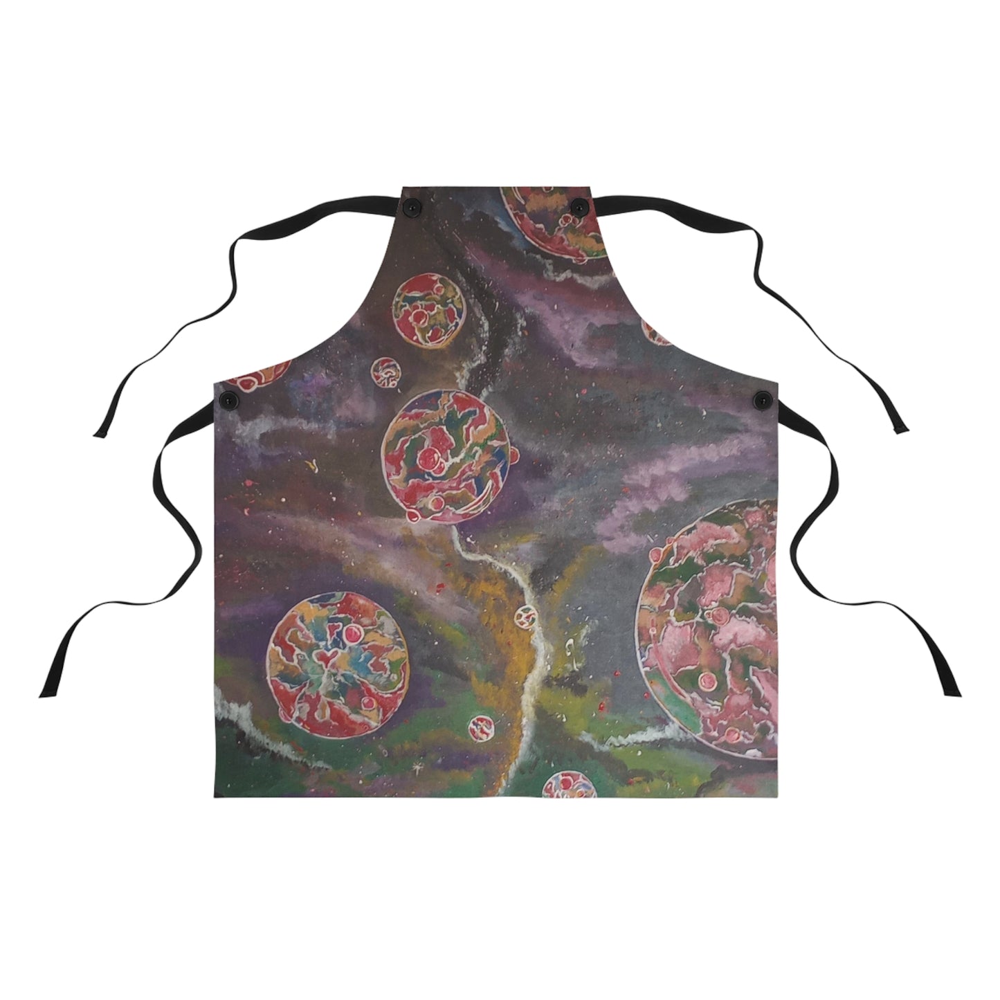 Pink space bubbles Apron (AOP)