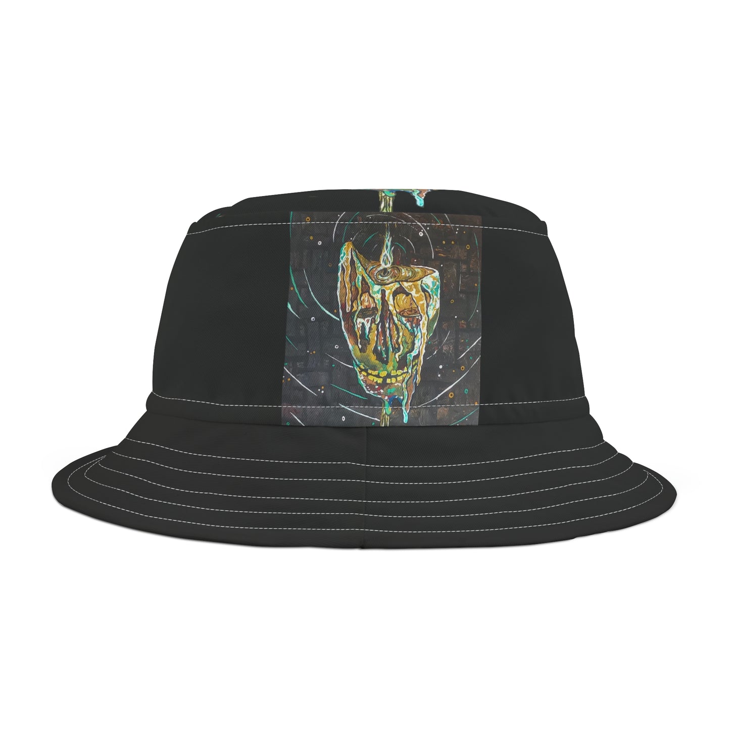 skull candle tiki torch Bucket Hat (AOP)