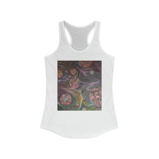 pink space bubbles Women's Ideal Racerback Tank