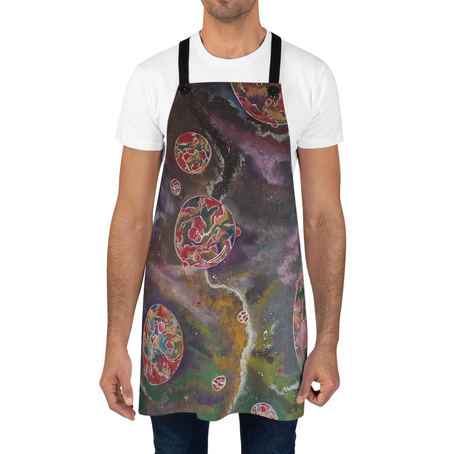 Pink space bubbles Apron (AOP)