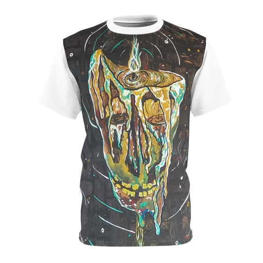 Skull candle tiki torch Unisex Cut & Sew Tee (AOP)