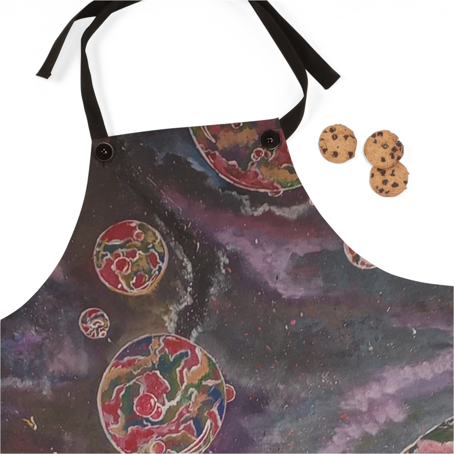 Pink space bubbles Apron (AOP)