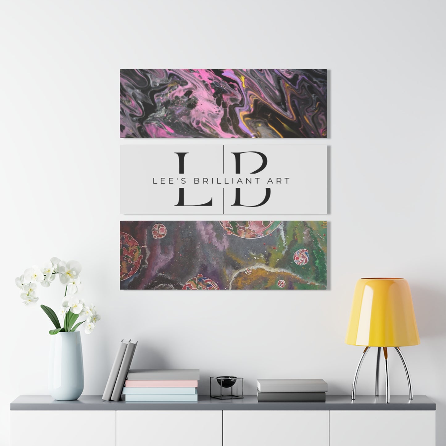 glazed pink space bubbles Acrylic Prints (Triptych)