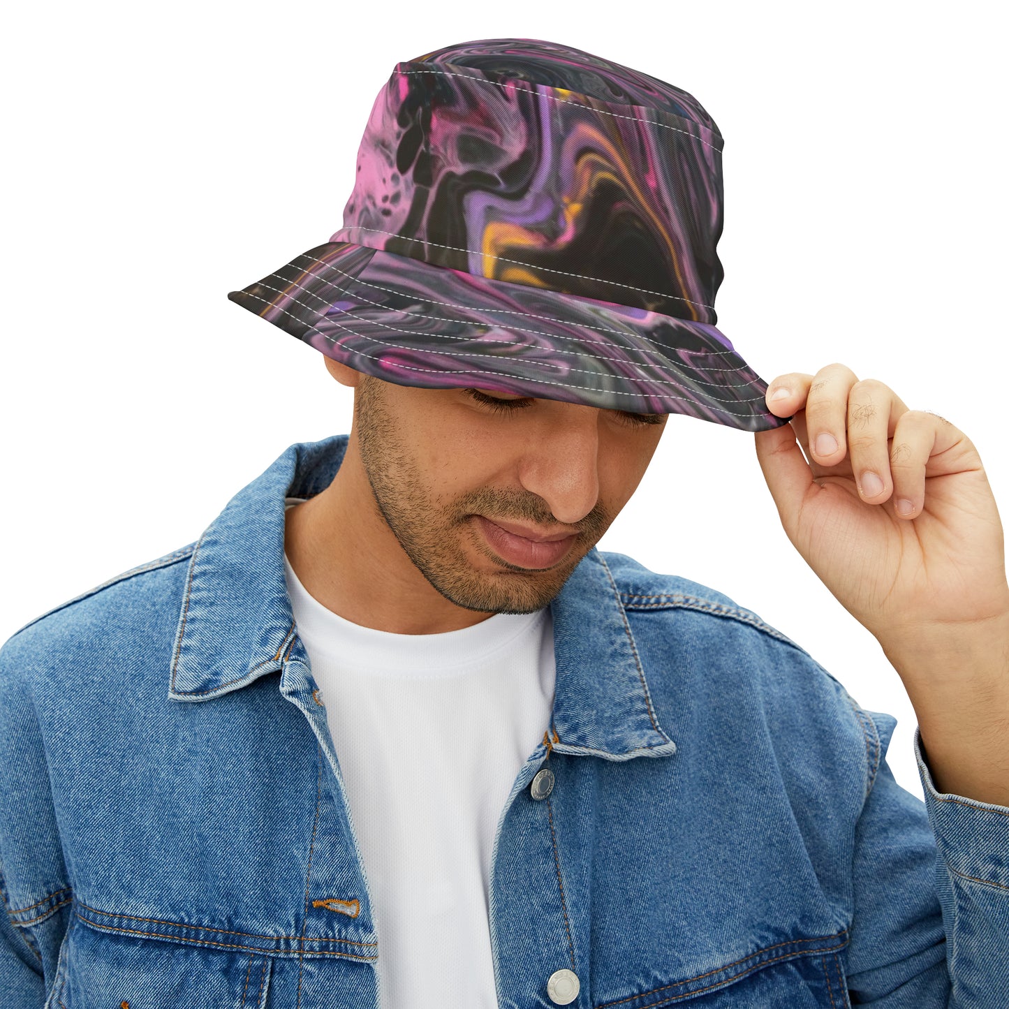 glazed pink Bucket Hat (AOP)