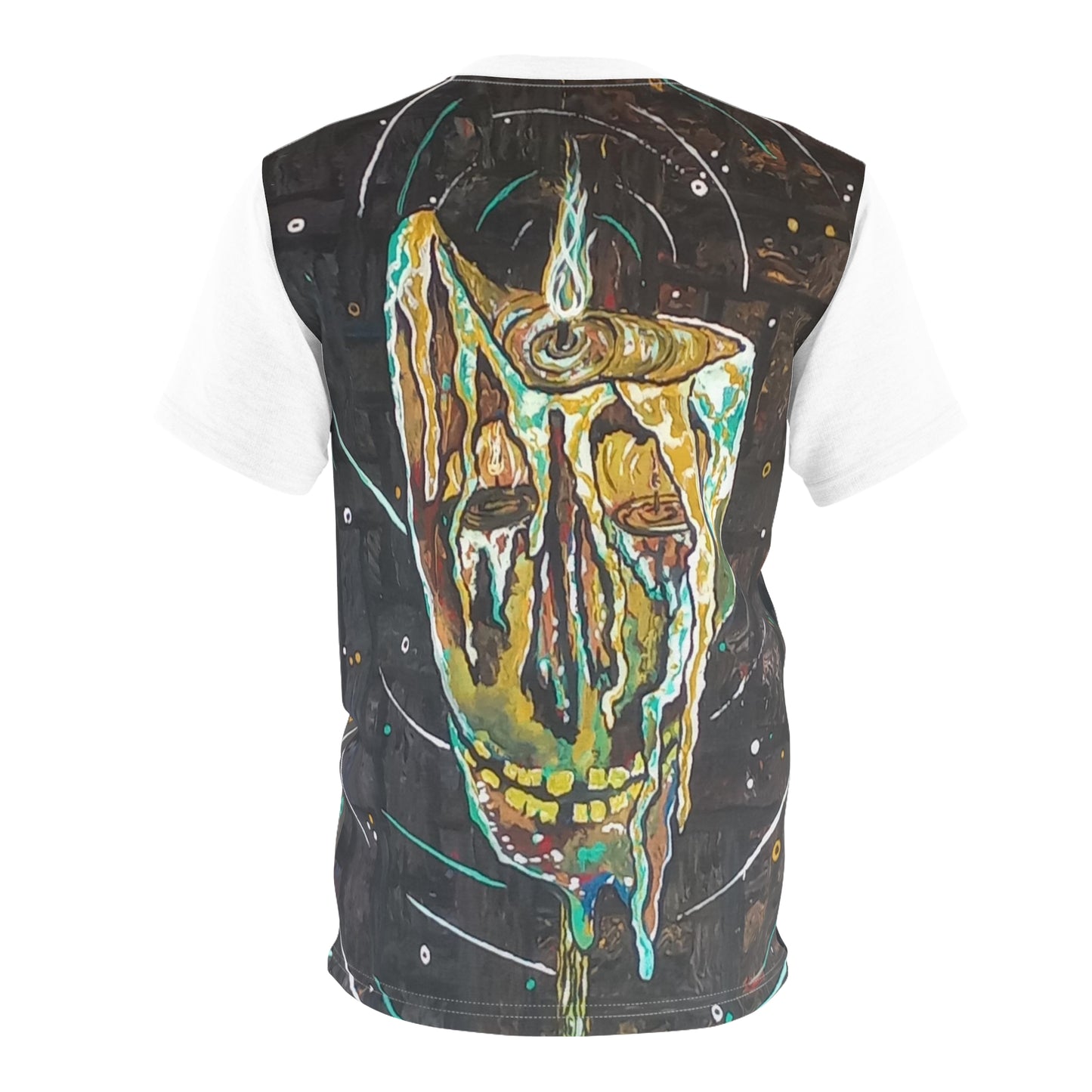 Skull candle tiki torch Unisex Cut & Sew Tee (AOP)