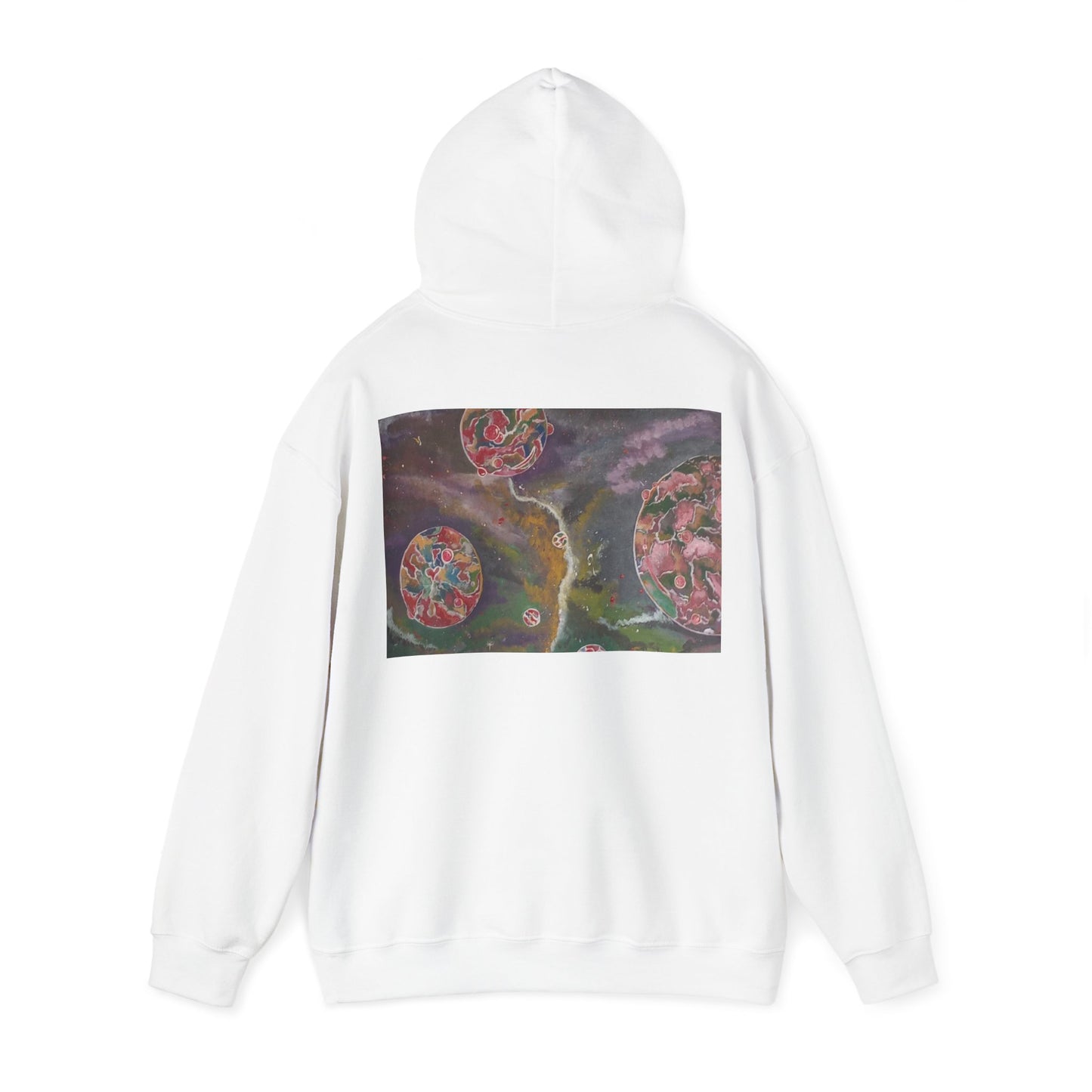 Pink spcace bubbles Unisex Heavy Blend™ Hooded Sweatshirt