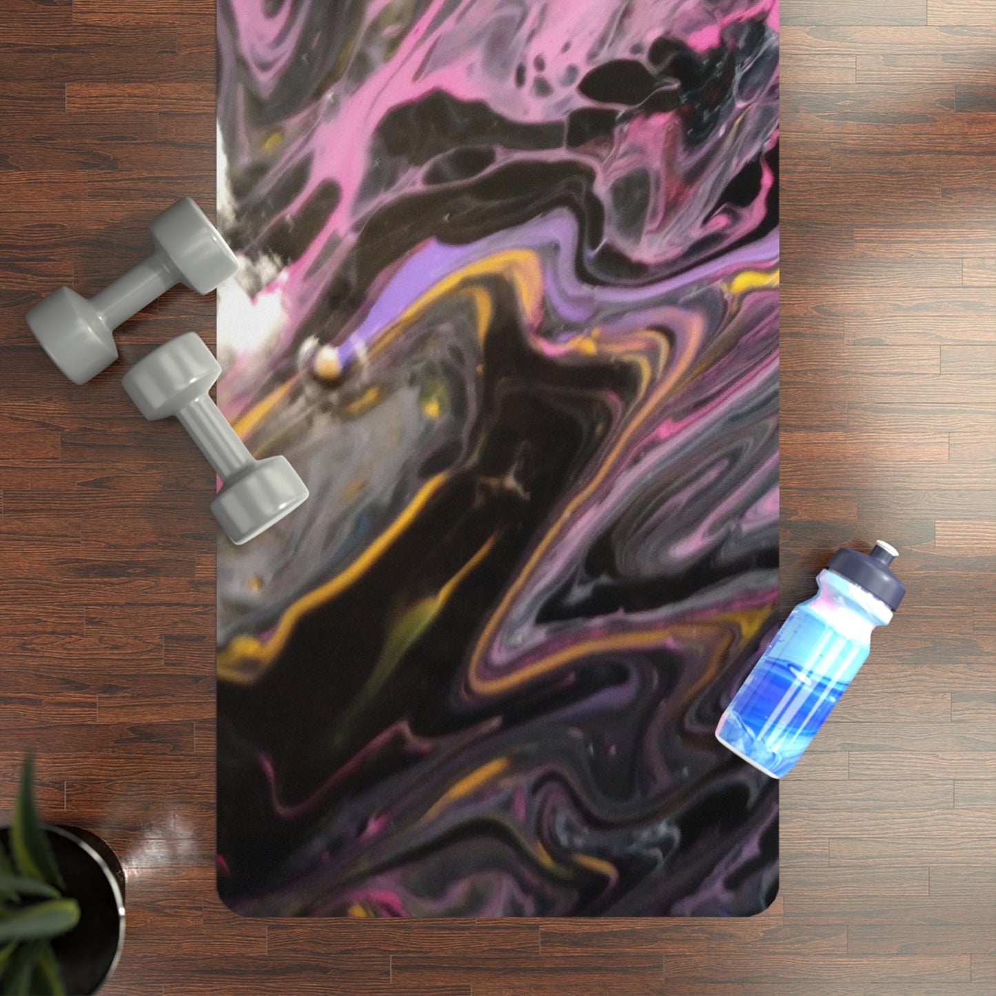 glazed pink Rubber Yoga Mat