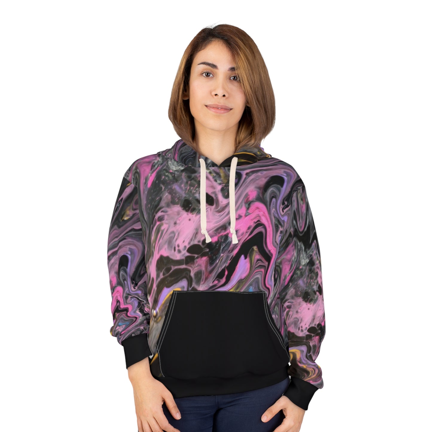 Glazed pink Unisex Pullover Hoodie (AOP)