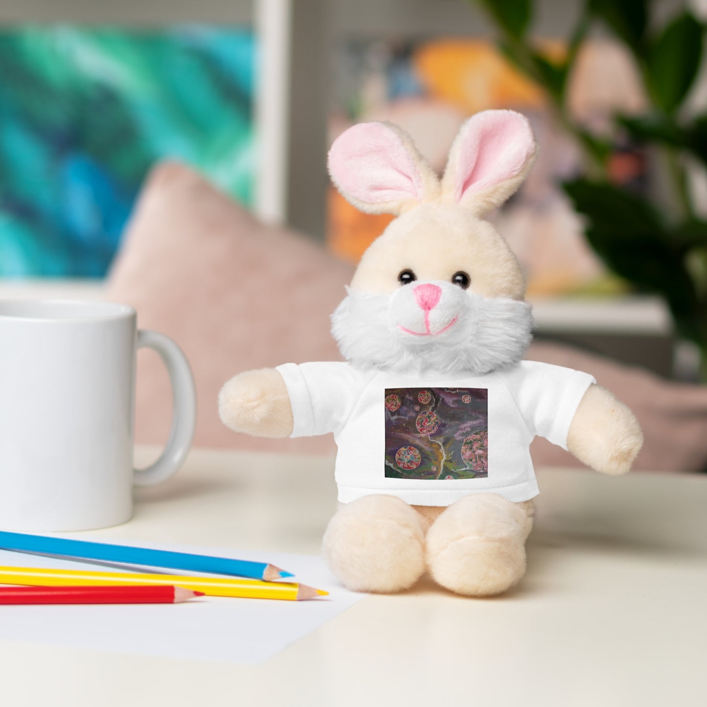 pink space bubbles Stuffed Animals with Tee