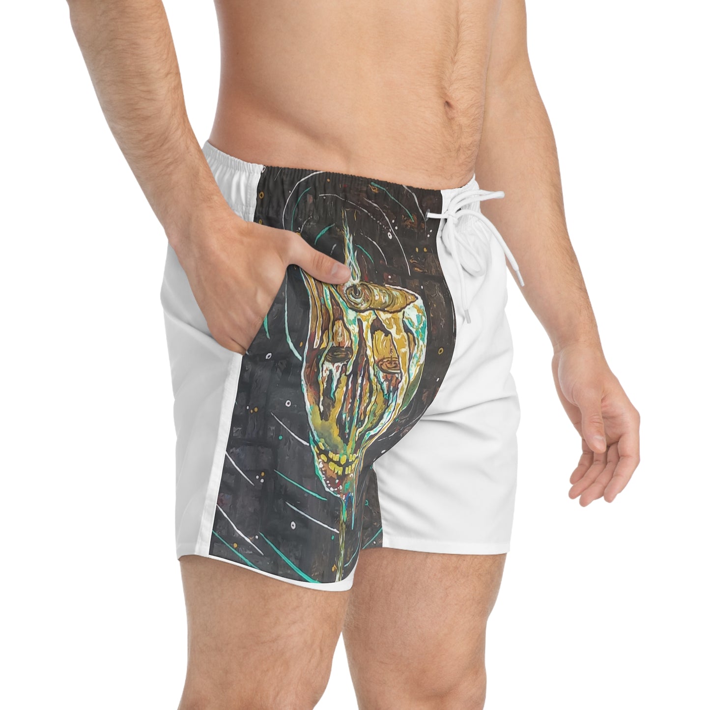 Skull candle tiki torch Swim Trunks (AOP)