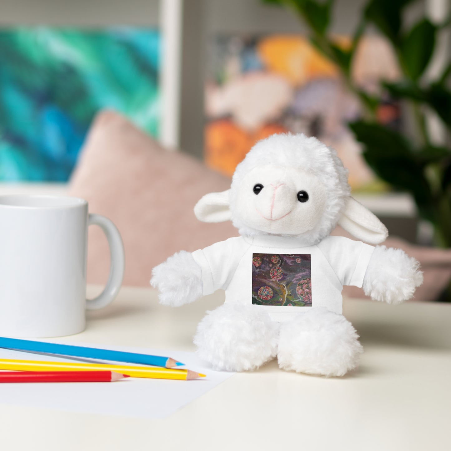 pink space bubbles Stuffed Animals with Tee