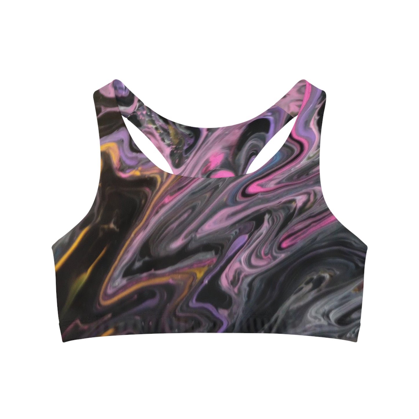 glazed pink Seamless Sports Bra (AOP)