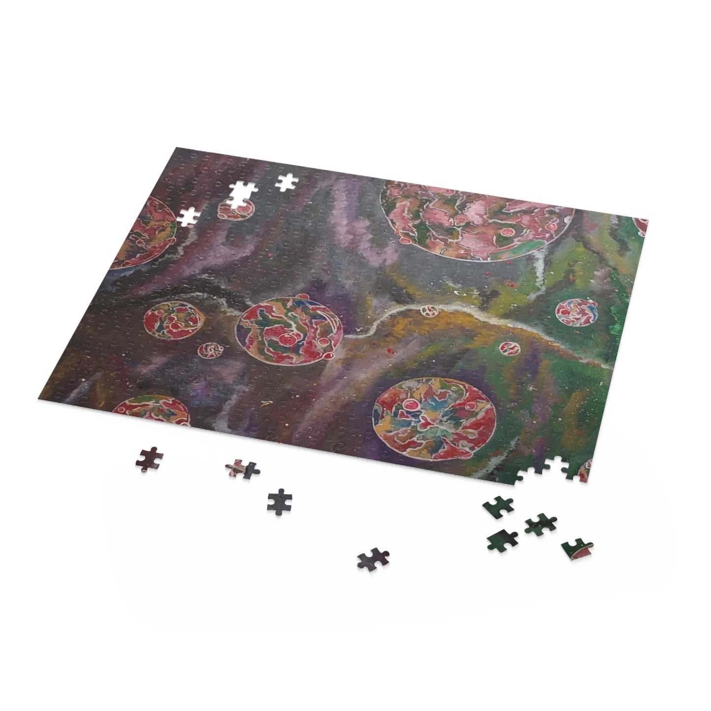 pink space bubbles Puzzle (120, 252, 500-Piece)