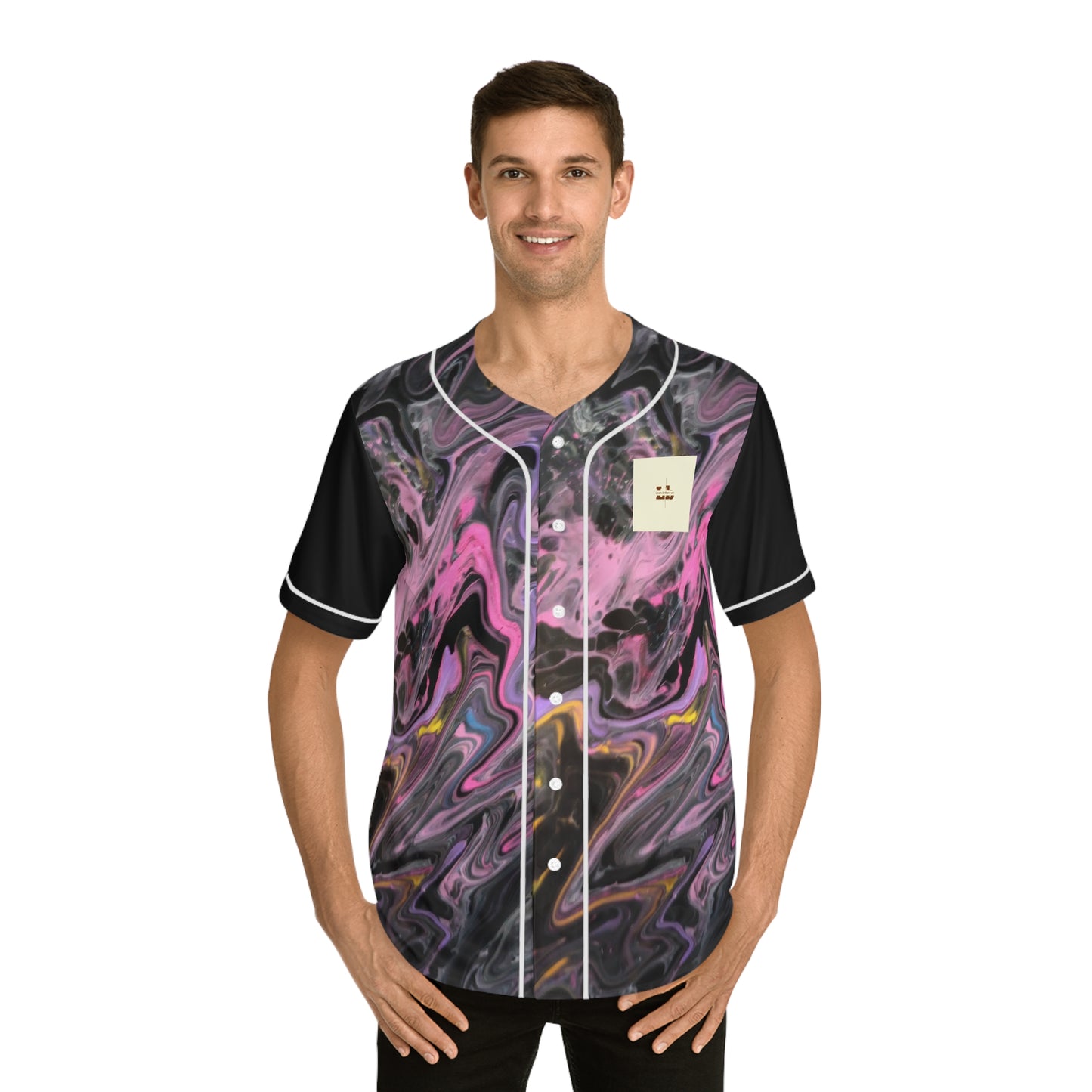 glazed pink Men's Baseball Jersey (AOP)