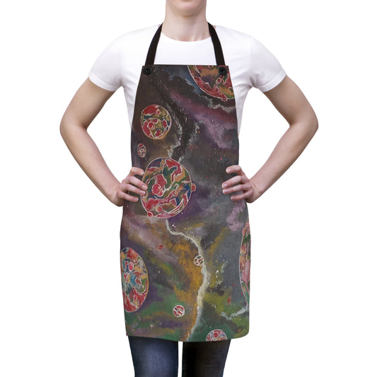 Pink space bubbles Apron (AOP)